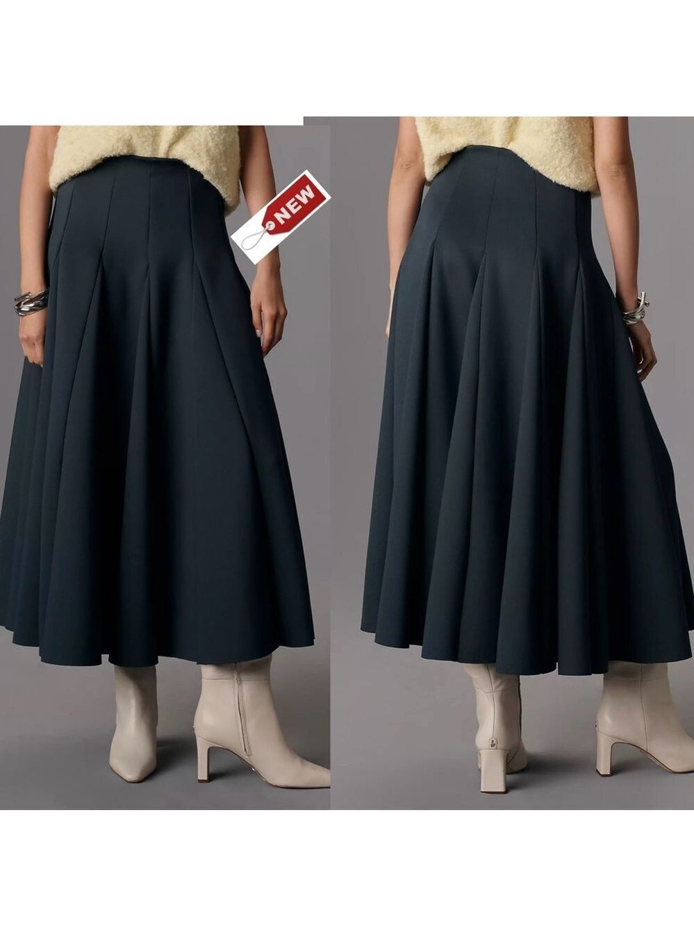 Anthropologie Maeve Holly Green Scuba Godet Maxi Skirt Sz S NWT new with tag